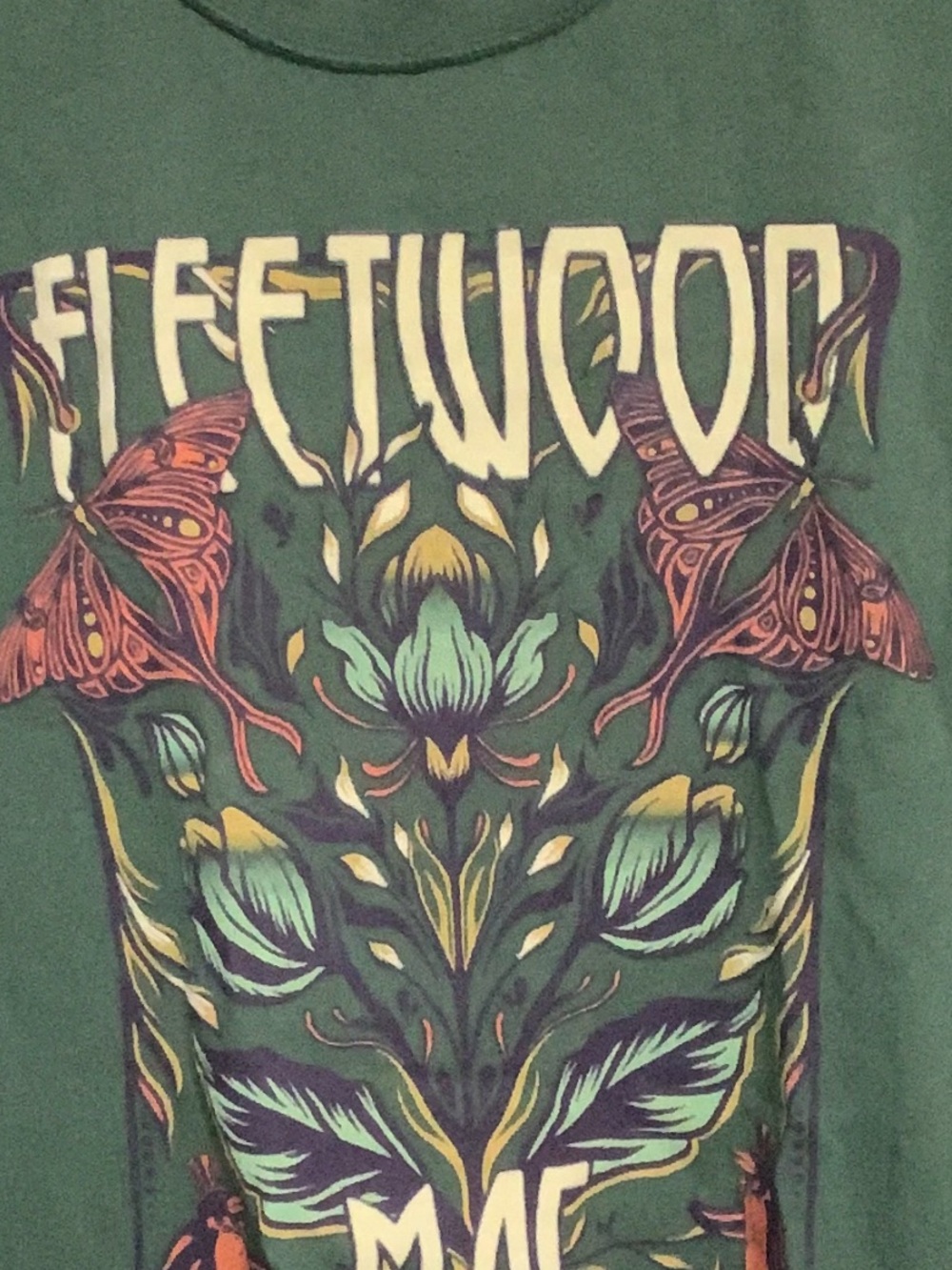 Fleetwood Mac XS 100% Cotton Butterflies Reverse Tee- Brand-Daydreamer LA